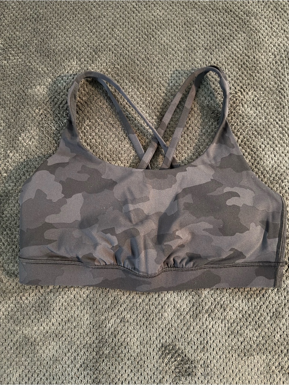 LuluLemon Energy Deep Coal Camo Sports Bra